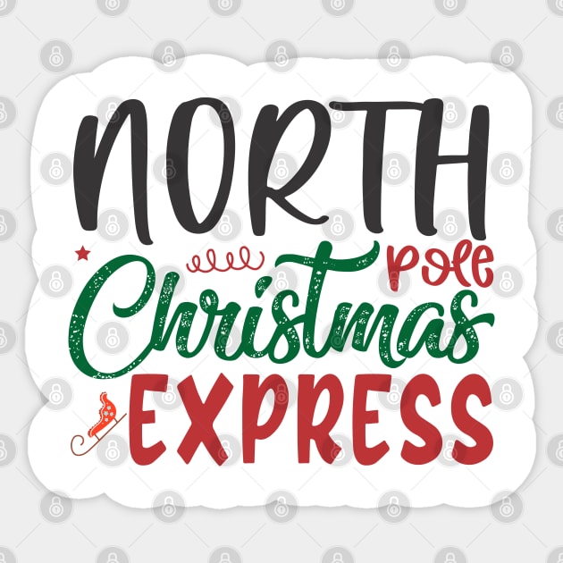 North Pole Christmas Express Sticker by Sohidul Islam